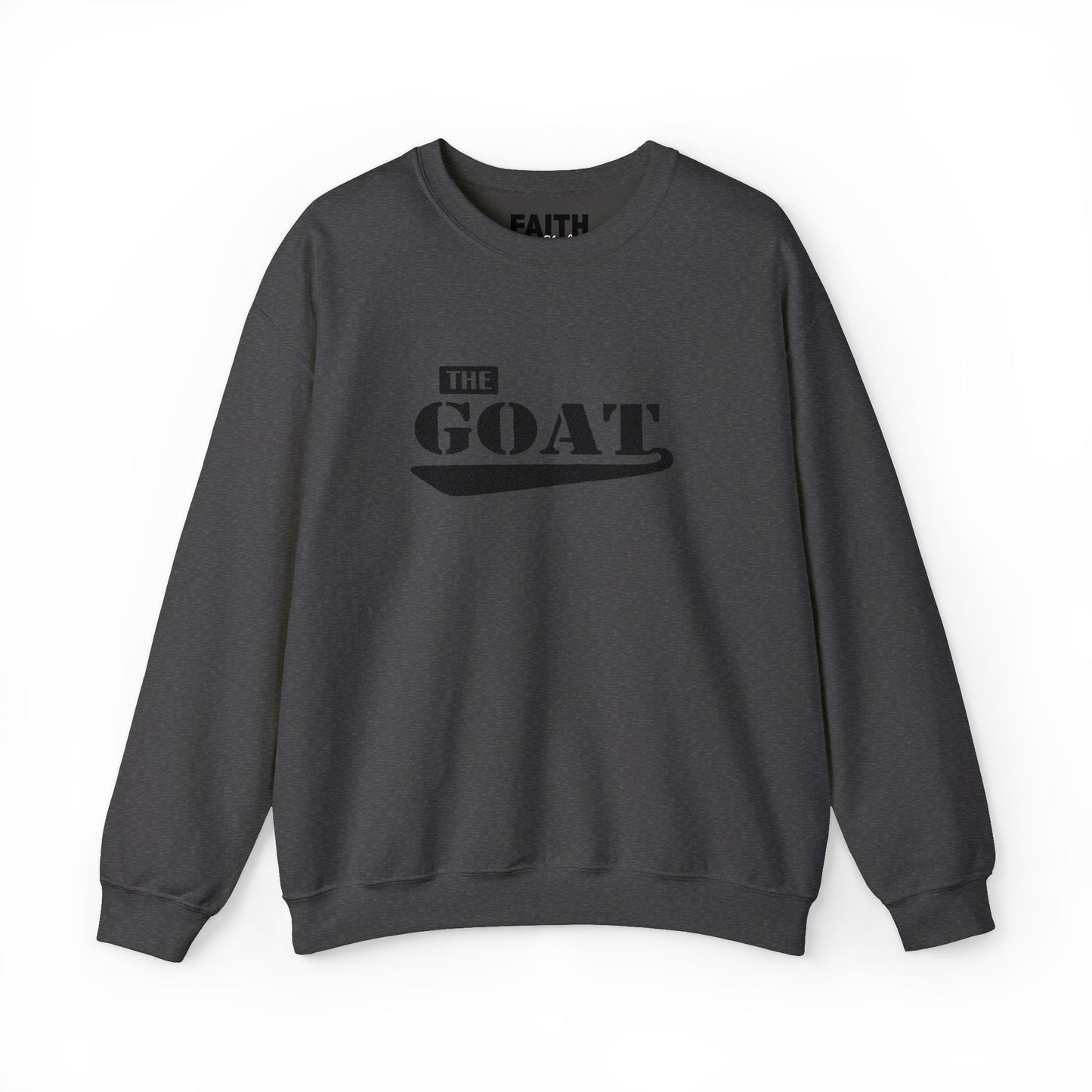 NEW FaithStyles Embroidery GOAT Crewneck Sweatshirt — 'The GOAT' Graphic Pullover