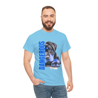 "'DANGEROUS" Cool Dog Lover Tee - Unisex Heavy Cotton T-Shirt