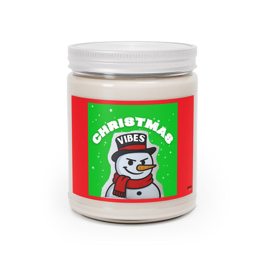 Christmas Vibes Scented Soy Candle — 9oz Holiday Snowman Jar
