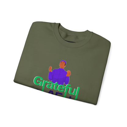 Male Grateful AF Unisex Crewneck Sweatshirt | Cozy Gift for Friends, Thanksgiving Apparel, Everyday Comfort, Gratitude Expression