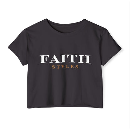 Women's Festival Crop Top - Faith Styles, Casual Summer Top, Music Festival Apparel, Boho Chic Tee, Everyday Wear