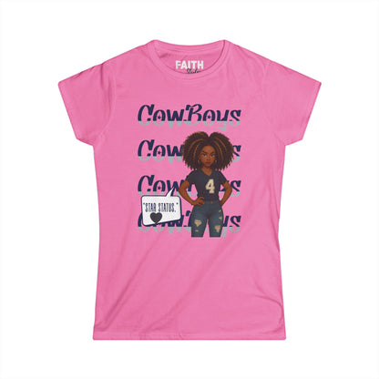 Cowboys Graphic Women's Tee, Softstyle Shirt, Football Fan Apparel, Sportswear Gift, Casual Cute Top