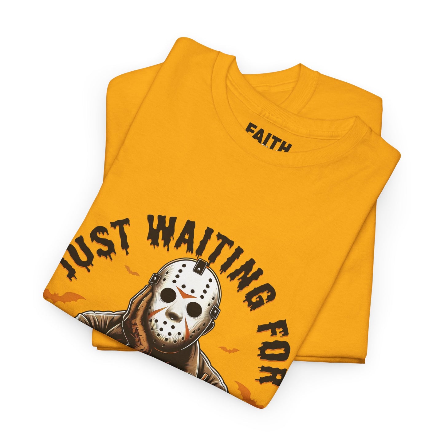Unisex Halloween Graphic Tee, Spooky T-Shirt for Fall, Just Waiting for My Killer Date Shirt, Perfect for Halloween Parties or Gift
