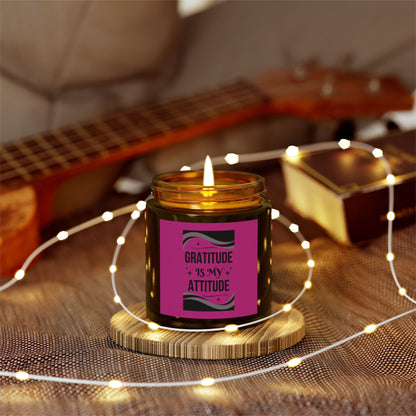 "GRATITUDE IS ATTITUDE" Scented Candles, Coconut Apricot Wax (4oz, 9oz)