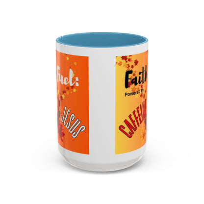 FaithFuel Caffeine & Jesus Mug - Fall Coffee Cup, Inspirational Gift, Autumn Decor, Home Office Supplies, Religious Mug