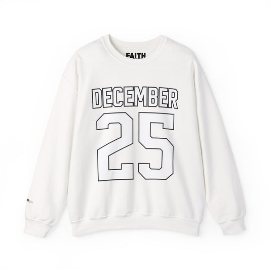Christmas Sweatshirt "December 25" Jersey-Style Crewneck