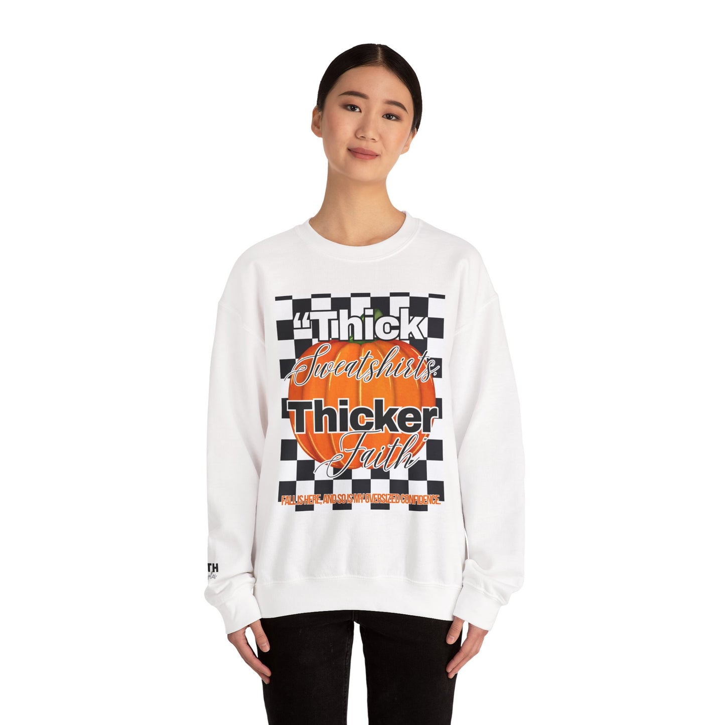 FaithStyles Thick Sweatshirts Pumpkin, Unisex Graphic Sweatshirt, Crewneck Sweatshirt, Sports Apparel, Cozy Casual Wear