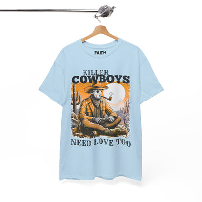 Killer Cowboys Graphic Tee, Unisex Heavy Cotton T-Shirt for Casual Wear, Cowboy Lover Gift, Western Occasion Apparel