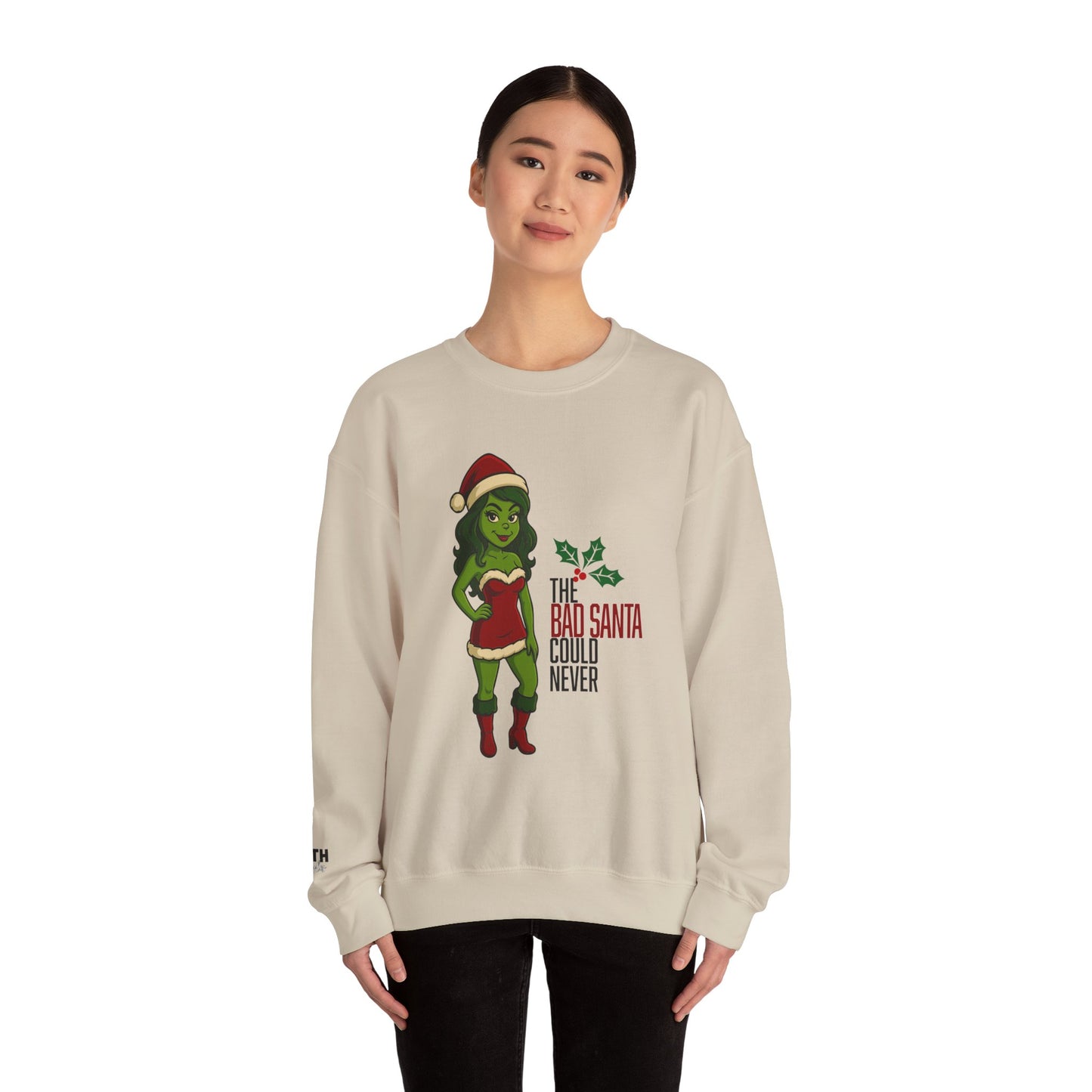 Christmas Girl Holiday Sweatshirt — 'The Bad Santa Could Never' Christmas Crewneck
