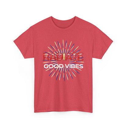 Radiate Unisex Heavy Cotton Tee - Positive Vibe Shirt, Gift for Friends, Motivational Apparel, Casual Wear, Everyday Comfort