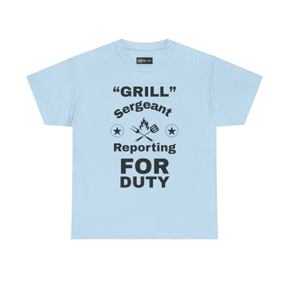 Grill Sergeant Tee - Perfect for BBQs, Father's Day Gift, Unisex Cotton T-Shirt, Outdoor Parties, Cooking Enthusiasts