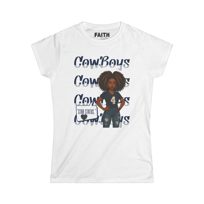 Cowboys Graphic Women's Tee, Softstyle Shirt, Football Fan Apparel, Sportswear Gift, Casual Cute Top