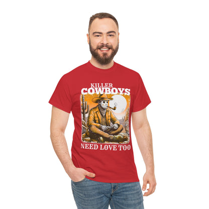 Killer Cowboys Graphic Tee, Unisex Heavy Cotton T-Shirt for Casual Wear, Cowboy Lover Gift, Western Occasion Apparel