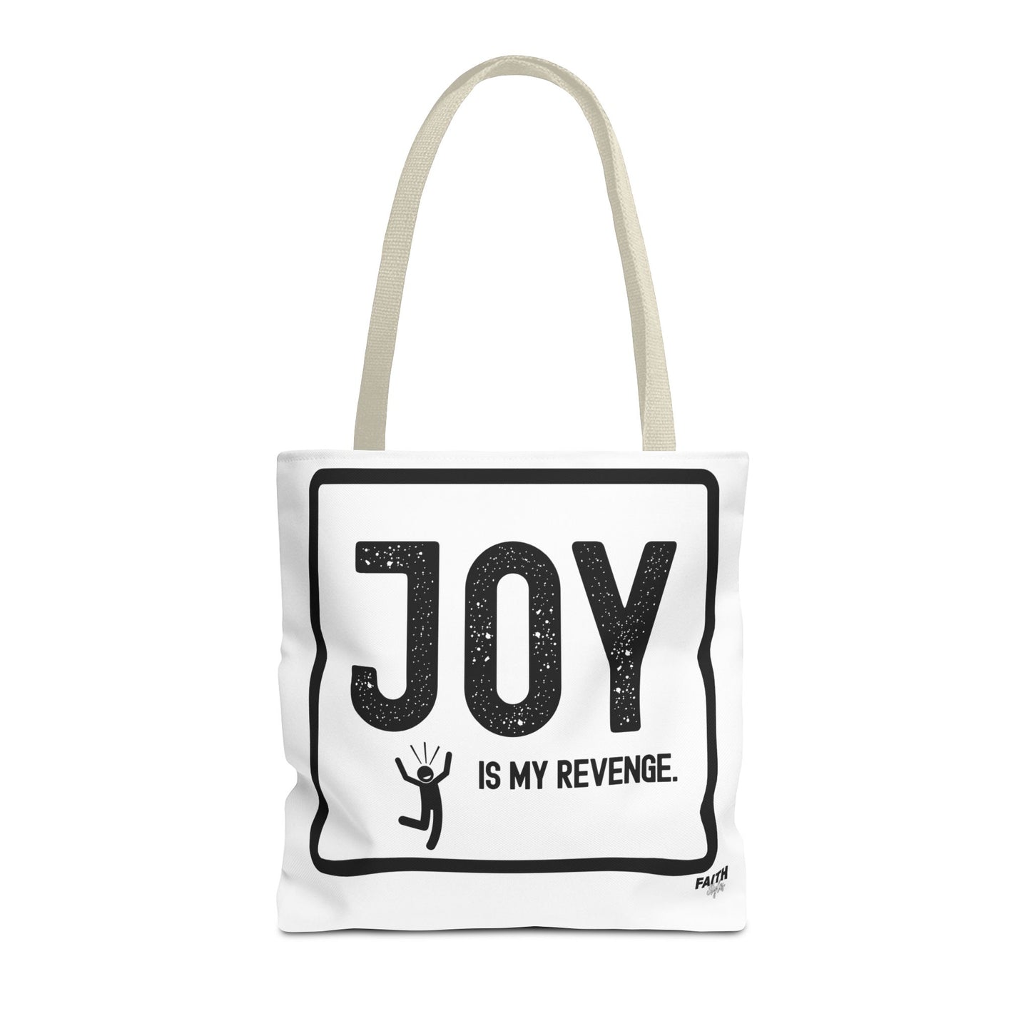FaithStyles Joy Is My Revenge Tote Bag — Inspirational Graphic Canvas Tote
