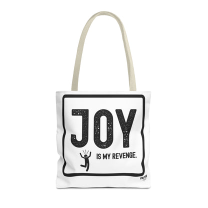 FaithStyles Joy Is My Revenge Tote Bag — Inspirational Graphic Canvas Tote