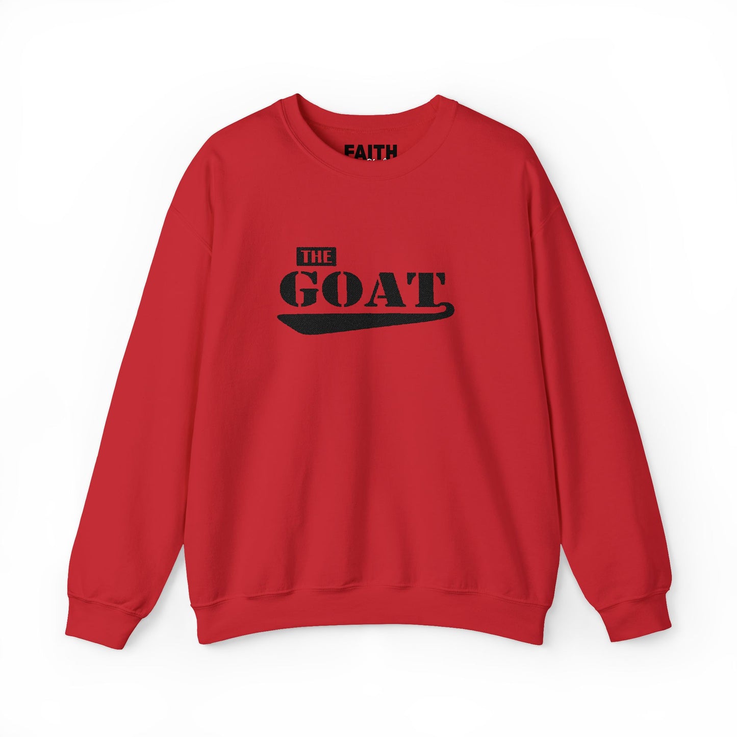 NEW FaithStyles Embroidery GOAT Crewneck Sweatshirt — 'The GOAT' Graphic Pullover