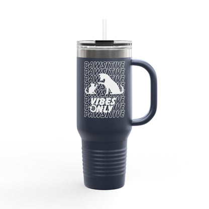 Insulated Travel Mug, 40oz-PAWSITIVE VIBES ONLY
