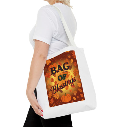 Autumn Blessings Tote Bag, Fall Tote for Shopping, Thanksgiving Gift Bag, Seasonal Carrier, Eco-Friendly Reusable Tote