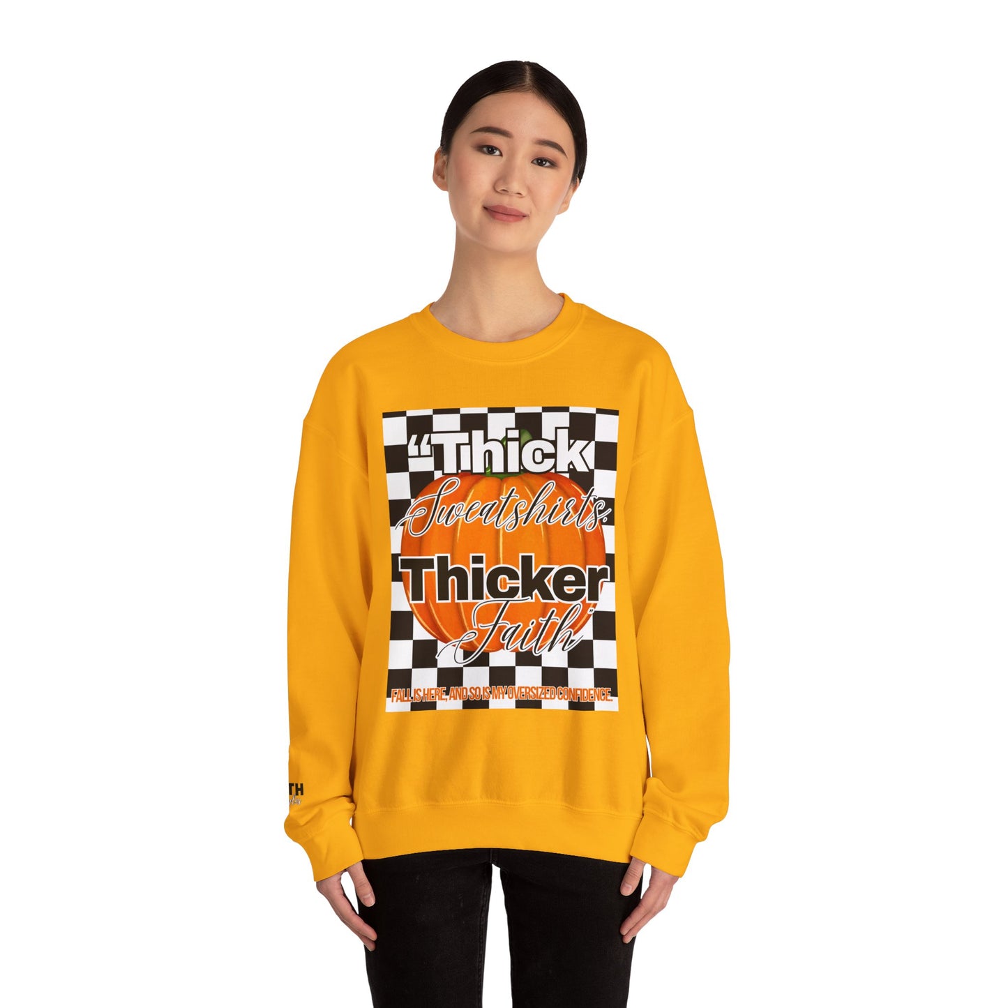 FaithStyles Thick Sweatshirts Pumpkin, Unisex Graphic Sweatshirt, Crewneck Sweatshirt, Sports Apparel, Cozy Casual Wear