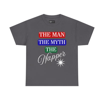The Man, The Myth, The Napper Tee - Funny Unisex Cotton T-Shirt, Gift for Nap Lovers, Humor Apparel, Relaxation Shirt, Fun Sleepwear