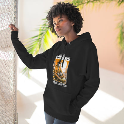 Three-Panel Fleece Hoodie-Front & Back Images
