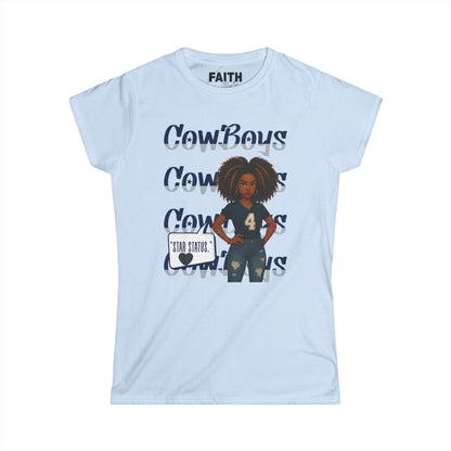 Cowboys Graphic Women's Tee, Softstyle Shirt, Football Fan Apparel, Sportswear Gift, Casual Cute Top