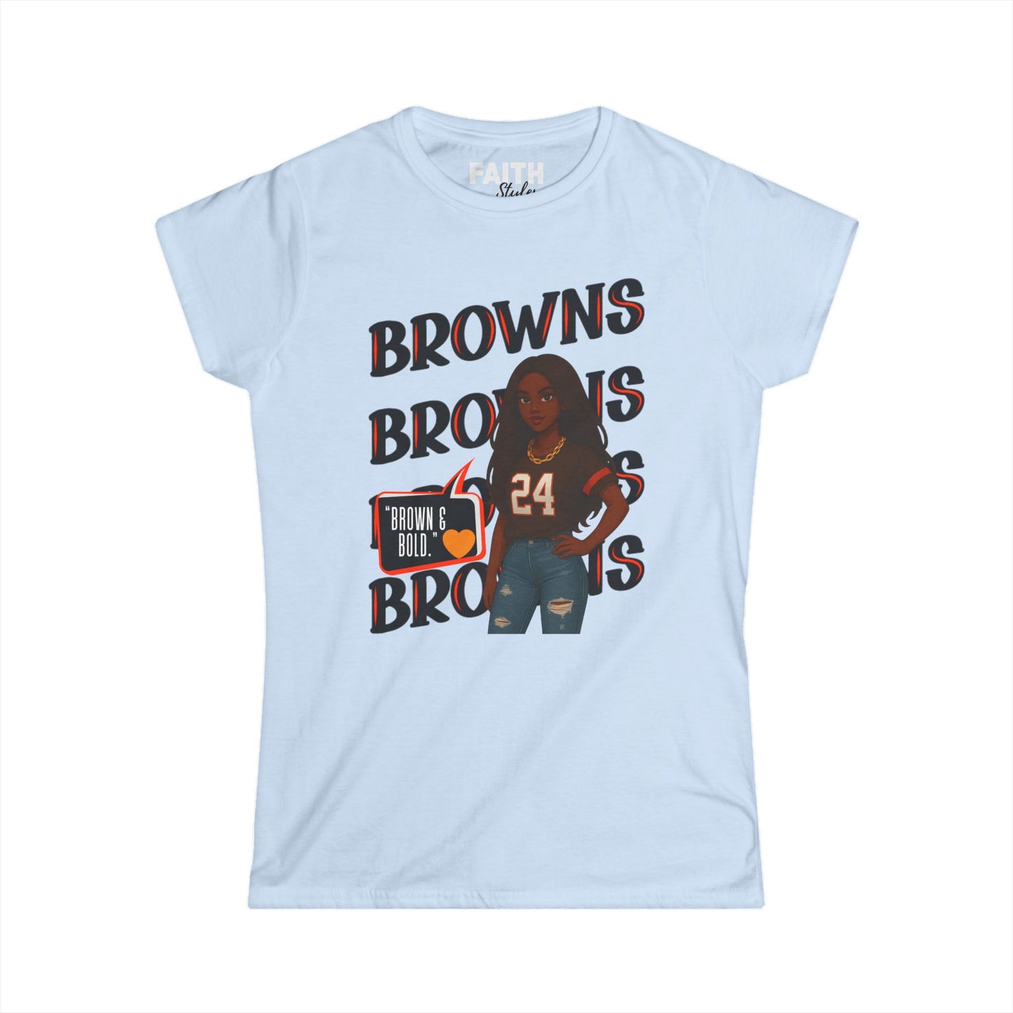Browns Inspired Women’s Tee, Football Fan Shirt, Game Day Top, Sportswear for Her, NFL Gift for Her