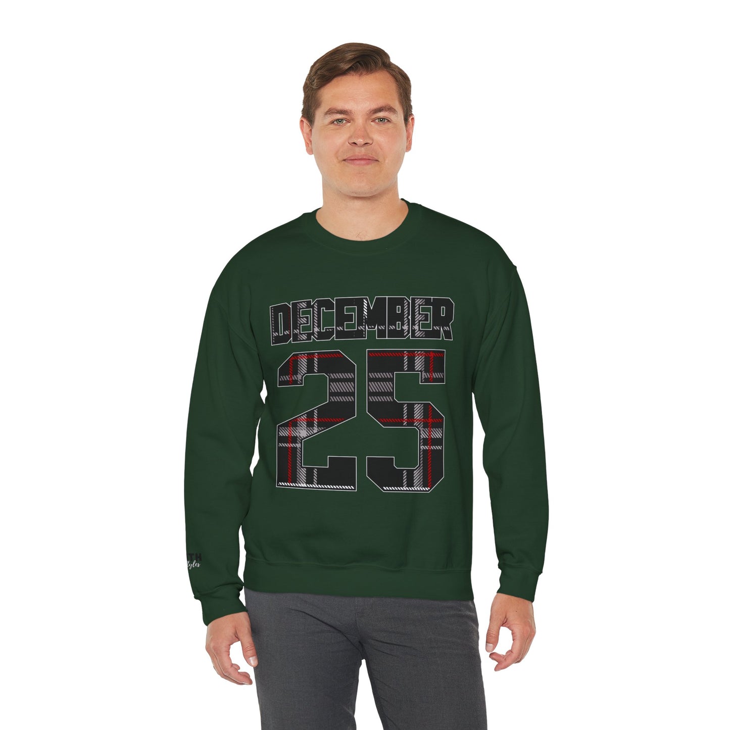 December 25 Plaid Number Crewneck Sweatshirt
