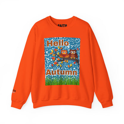 Autumn Owl Crewneck Sweatshirt, Cozy Fall Apparel, Seasonal Gift, Halloween, Thanksgiving, Cute Sweatshirt, Unisex Fall Fashion