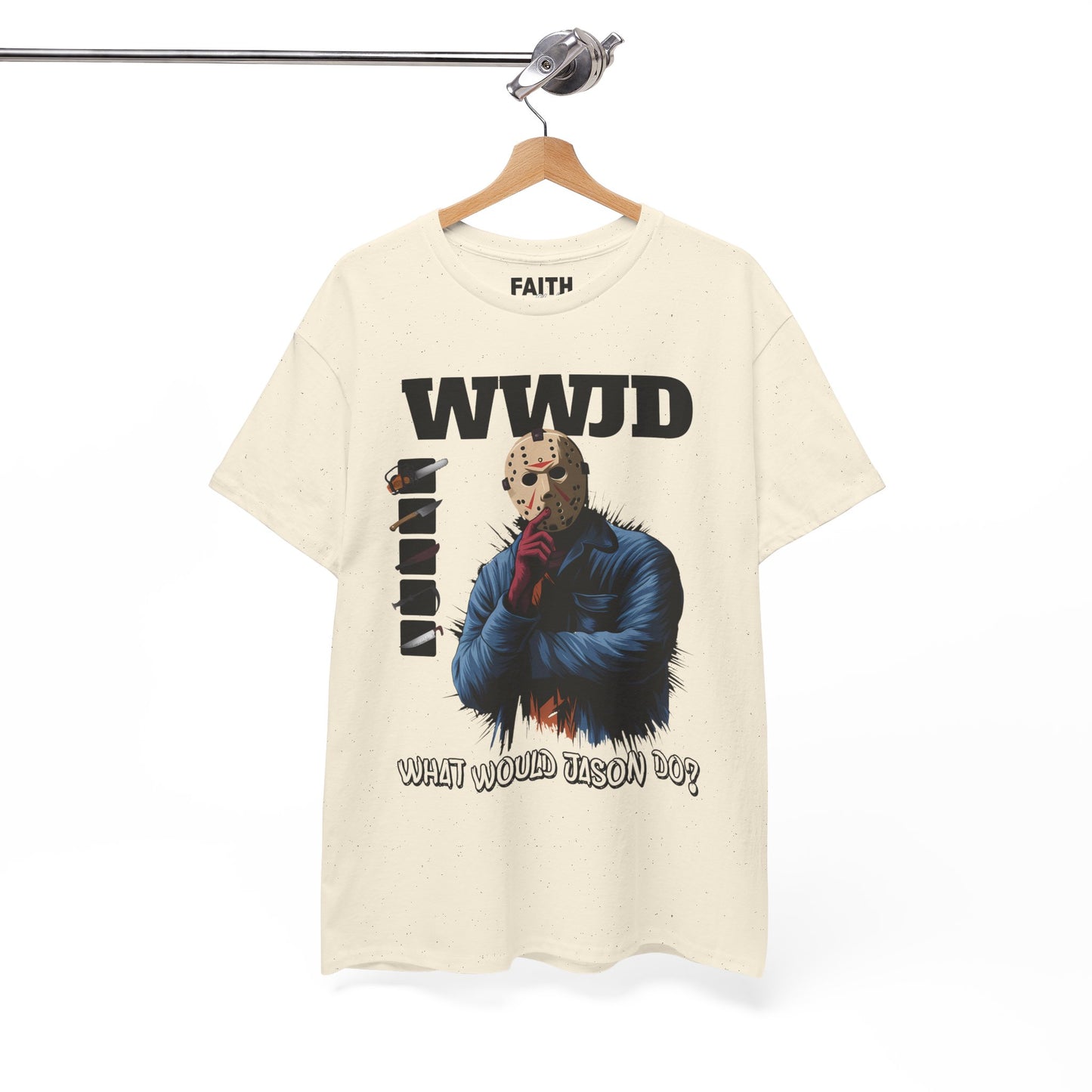 WWJD Unisex Heavy Cotton Tee, Graphic T-Shirt, Casual Wear, Gift for Him, Trendy Apparel, Statement Tee