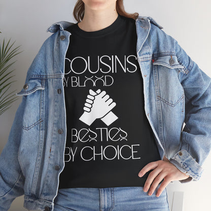 Cousins & Besties Tee, Unisex Heavy Cotton T-Shirt, Family Reunion Apparel, Friendship Gift, Casual Wear, Summer Style