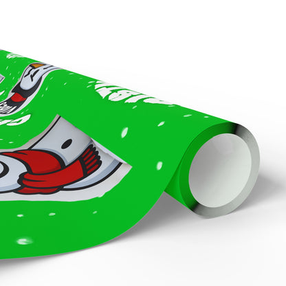 Christmas Snowman Wrapping Paper Roll – Festive Green Holiday Gift Wrap