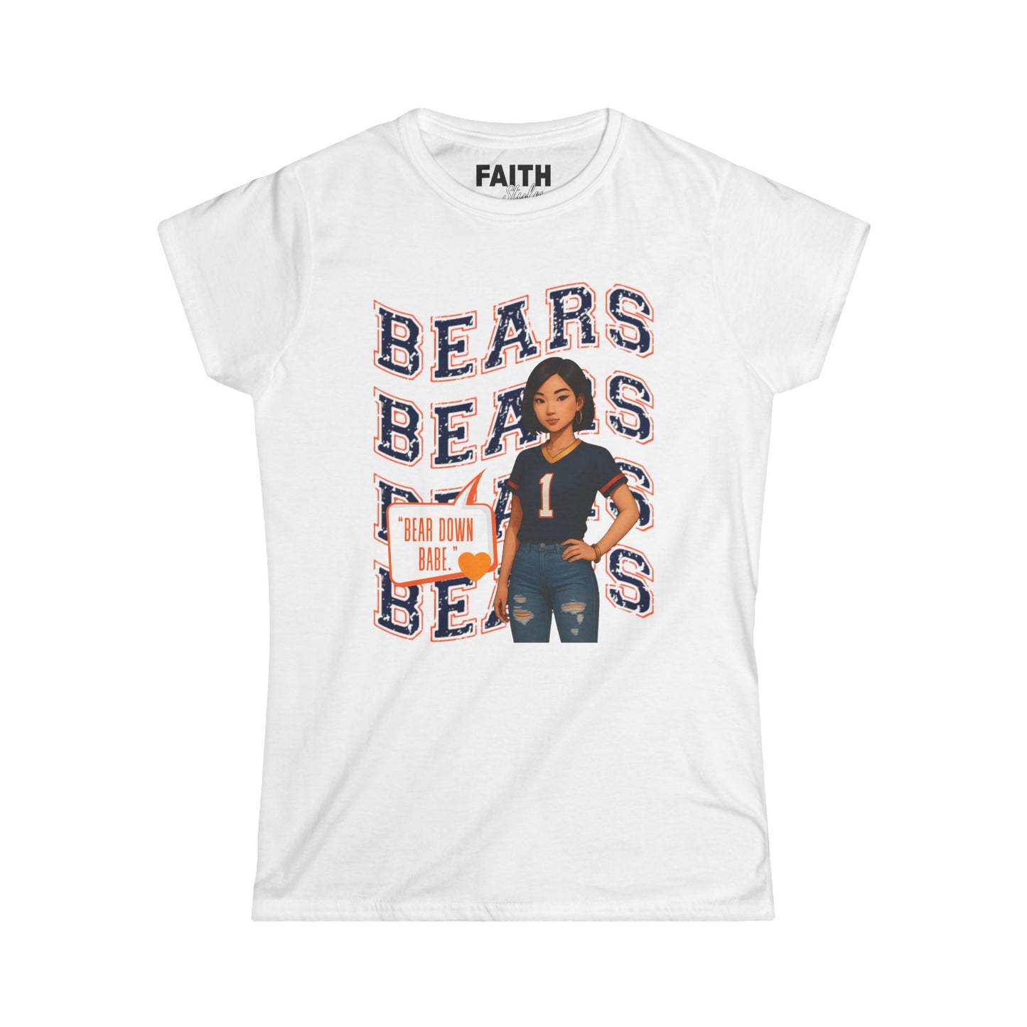 Cheerful Bears Women's Tee, Sports Fan Shirt, Casual Wear, Game Day Outfit, Birthday Gift, Women's Graphic Tee