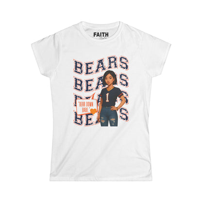Cheerful Bears Women's Tee, Sports Fan Shirt, Casual Wear, Game Day Outfit, Birthday Gift, Women's Graphic Tee