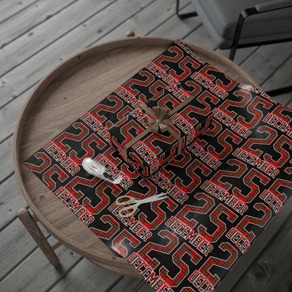 Wrapping Paper — Holiday Plaid ‘Merry’ Design