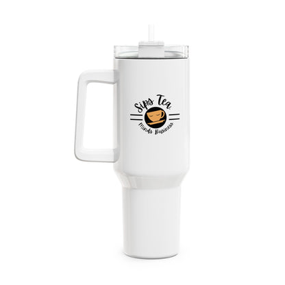 40oz Tumbler with Straw - Perfect for Hot or Cold Beverages, Travel Mug, Insulated Water Bottle, Unique Gift for Tea Lovers, Sips Tea Design
