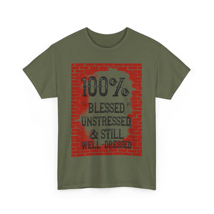 "100% Blessed" Unisex Heavy Cotton Tee - Motivational T-Shirt for Everyday Inspiration