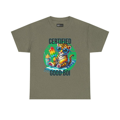 Certified Good Boi Unisex Heavy Cotton Tee, Animal Lover Tee, Cute Pet Shirt, Fun Graphic T-Shirt, Gift for Pet Owners, Casual Wear