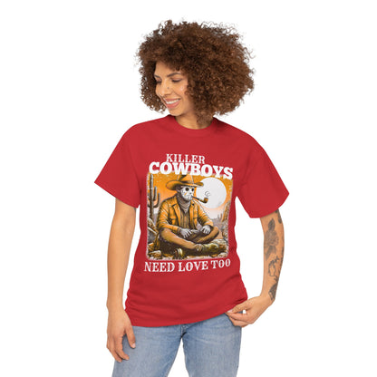 Killer Cowboys Graphic Tee, Unisex Heavy Cotton T-Shirt for Casual Wear, Cowboy Lover Gift, Western Occasion Apparel