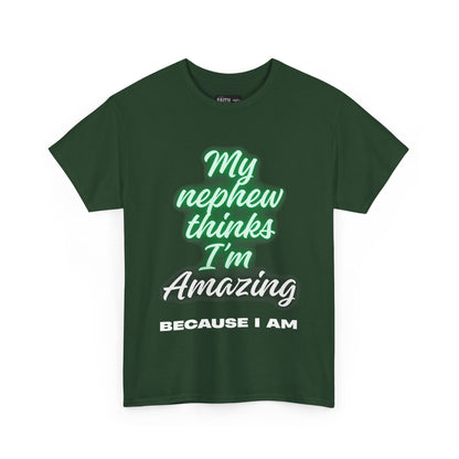 Unisex Heavy Cotton Tee - My Nephew Thinks I'm Amazing, Perfect Gift for Family, Birthday Tee, Funny Quote Shirt, Casual Wear, Gifts [...]