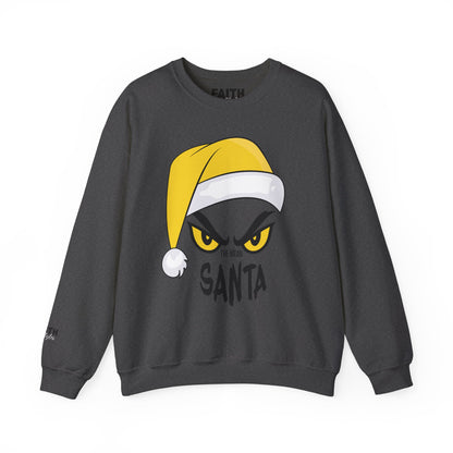The Mean SANTA Sweatshirt -  Holiday Crewneck - Yellow