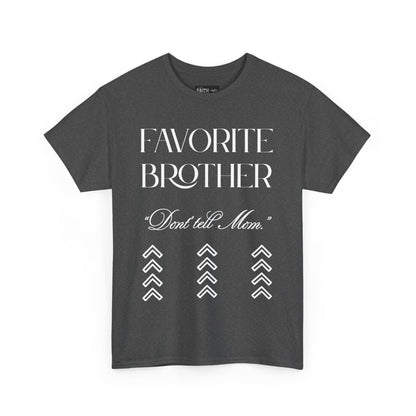 Favorite Brother Unisex Heavy Cotton Tee - Perfect Gift for Siblings, Casual Wear, Birthday, Family Reunion, Everyday Comfort