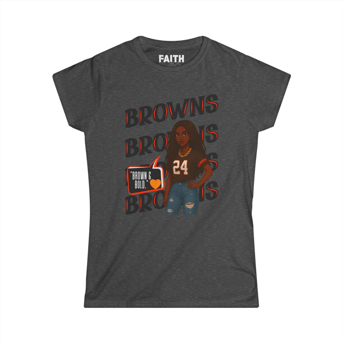 Browns Inspired Women’s Tee, Football Fan Shirt, Game Day Top, Sportswear for Her, NFL Gift for Her