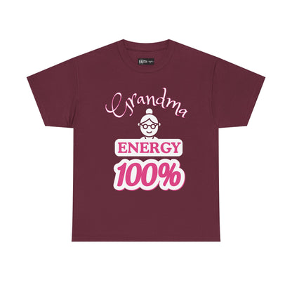 Fun Grandma Energy T-Shirt, Gift for Grandmothers, Casual Tee, Family Reunion Wear, Cute Gift for Mother's Day, Humor Shirt