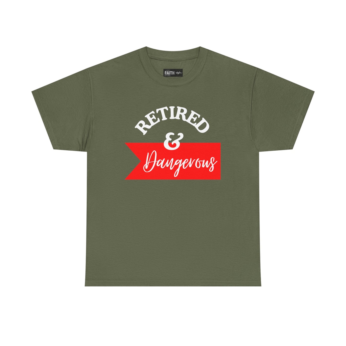 Retired & Dangerous Unisex Heavy Cotton Tee, Funny Retirement Shirt, Gift for Retirees, Casual Wear, Humorous Retirement Tees