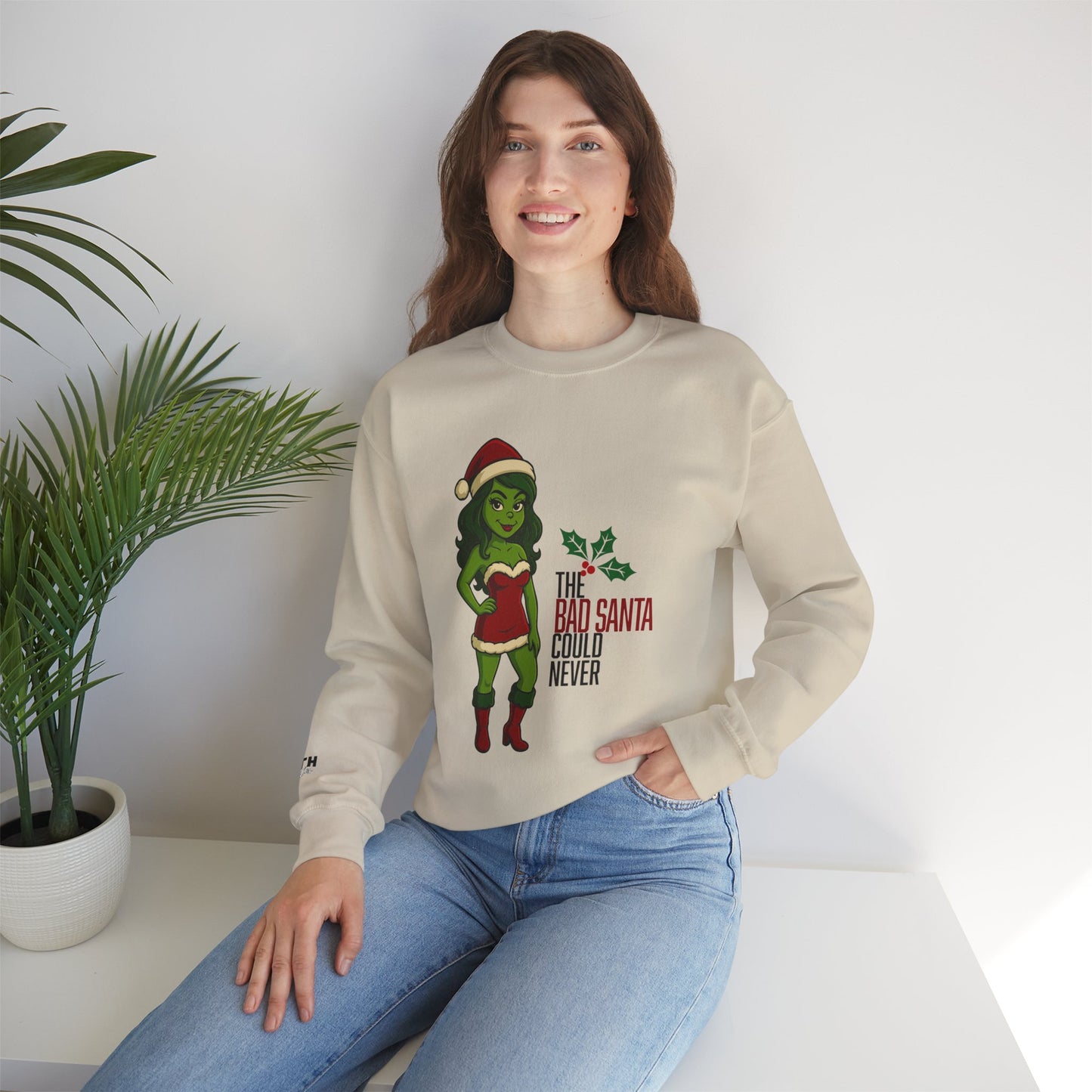 Christmas Girl Holiday Sweatshirt — 'The Bad Santa Could Never' Christmas Crewneck