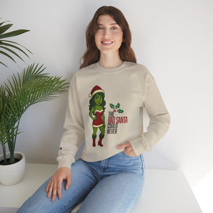 Christmas Girl Holiday Sweatshirt — 'The Bad Santa Could Never' Christmas Crewneck