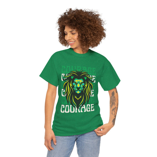 Courageous Lion Tee, Motivational Shirt, Unisex Cotton T-Shirt, Gift for Strength, Inspirational Apparel, Courage Theme