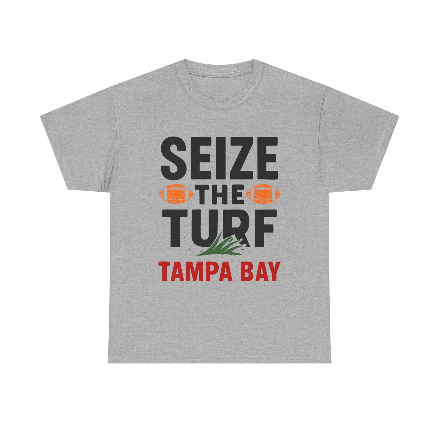 Male Heavy Cotton Tee - Seize the Turf Tampa Bay Football Shirt, Sports [...]