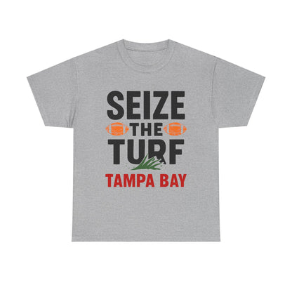 Male Heavy Cotton Tee - Seize the Turf Tampa Bay Football Shirt, Sports [...]